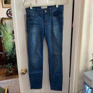 Madewell Medium Wash Mid Rise Blue Skinny Jeans
